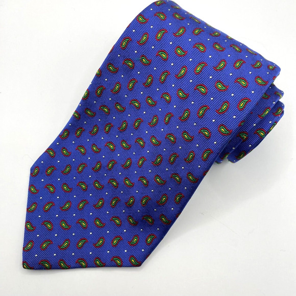 Lauren Ralph Lauren Other - Lauren Ralph Lauren Paisley Men's Repp Silk Tie Necktie Royal Blue Preppy USA
